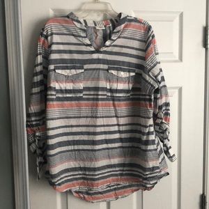 14/16W Multi-Striped Blouse